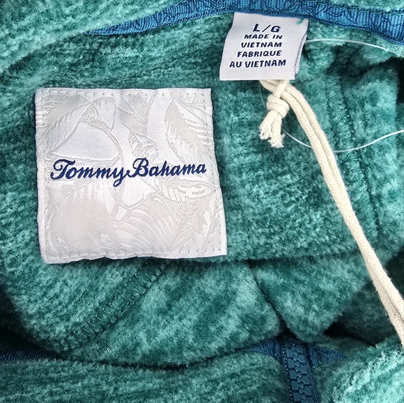 Tommy Bahama Teal Fleece Quarter-Zip Pullover Size Large - Picture 6 of 7